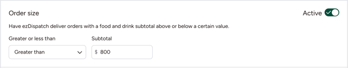 Configured Order Size